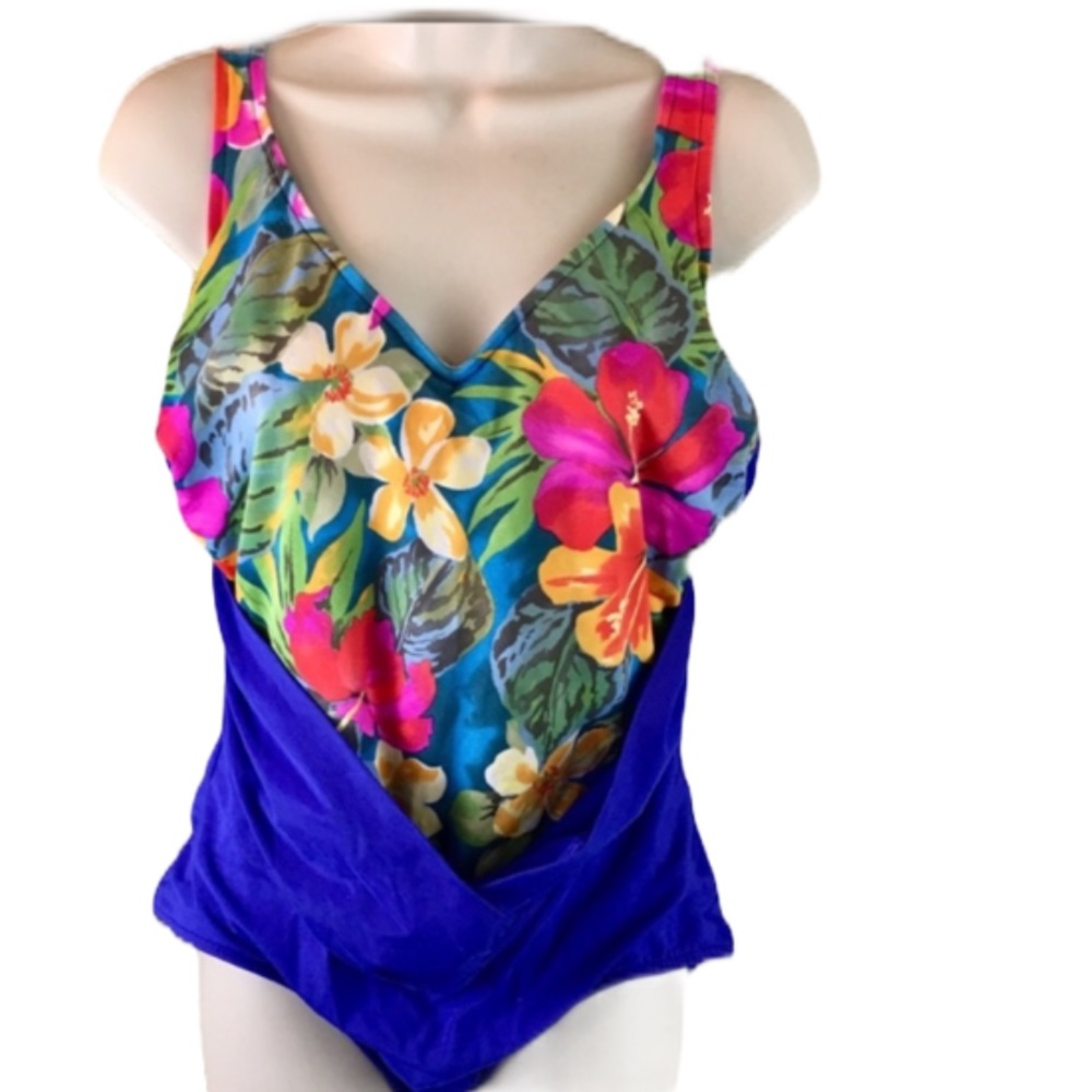 Vintage SlimSuit One Piece Sliming Floral Design